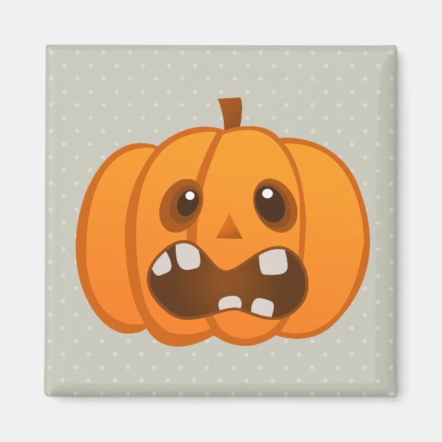 Halloween Orange Pumpkin Jack-o'-lantern Magnet (Front)