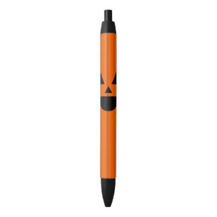 Halloween Orange Pumpkin Jack O'Lantern Black Ink Pen