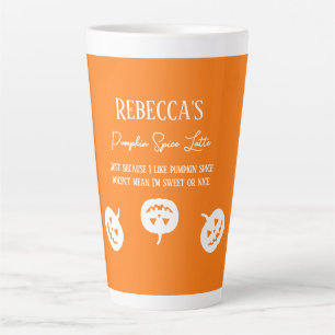 Halloween Orange Pumpkin Spice Sweet or Nice Latte Mug