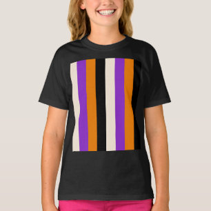 Halloween Orange Purple Black Stripe T-Shirt