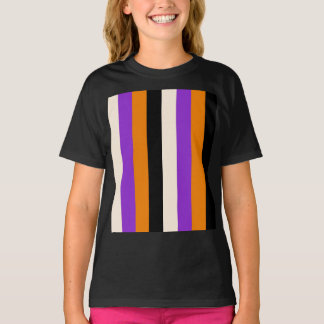 Halloween Orange Purple Black Stripe T-Shirt