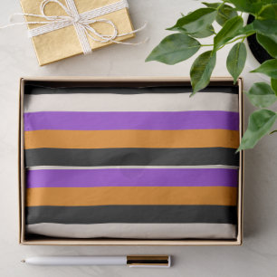Halloween Orange Purple Black Stripe Tissue Paper