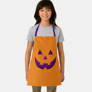 Halloween orange & purple Jack o lantern pumpkin  Apron