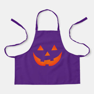 Halloween orange purple Jack o lantern pumpkin Apron