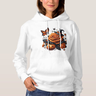 Halloween Orange Rose Witch Hat Pumpkin Hoodie