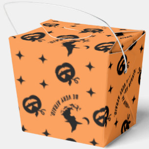 Halloween Orange Spooky Pumpkin Witch  Favor Box