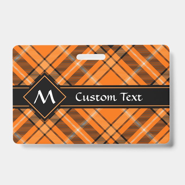 Halloween Orange Tartan Badge (Front)