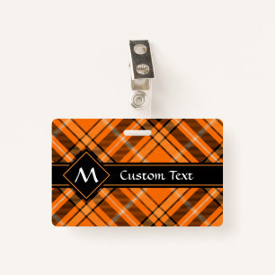 Halloween Orange Tartan Badge