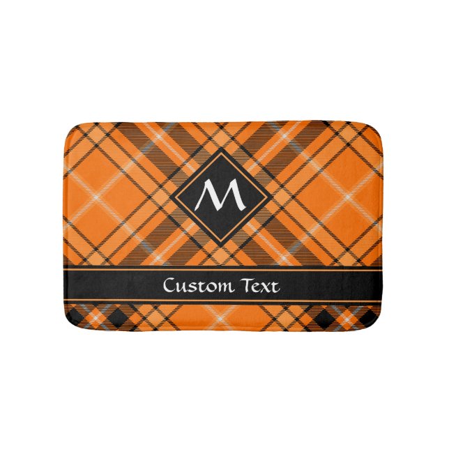 Halloween Orange Tartan Bath Mat (Front)