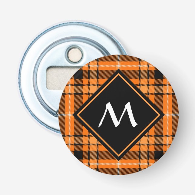 Halloween Orange Tartan Bottle Opener (Front)