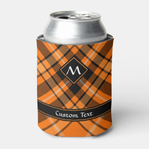 Halloween Orange Tartan Can Cooler