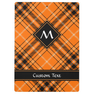 Halloween Orange Tartan Clipboard