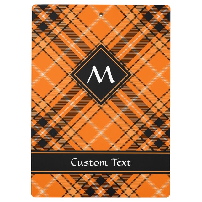Halloween Orange Tartan Clipboard (Back)