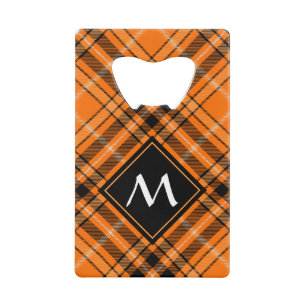 Halloween Orange Tartan Credit Card Bottle Opener
