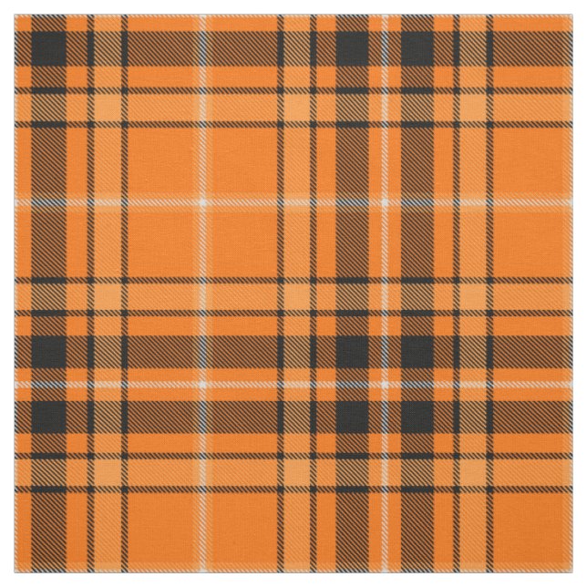 Halloween Orange Tartan Fabric (Swatch)
