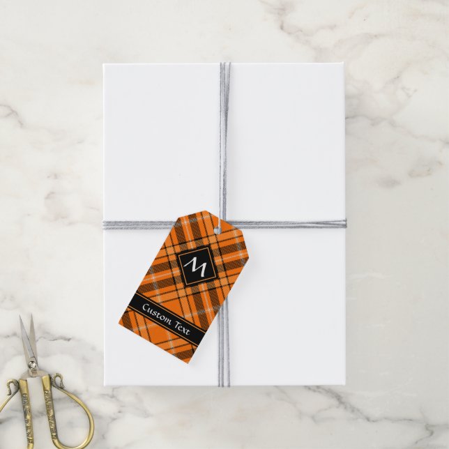 Halloween Orange Tartan Gift Tags (With Twine)