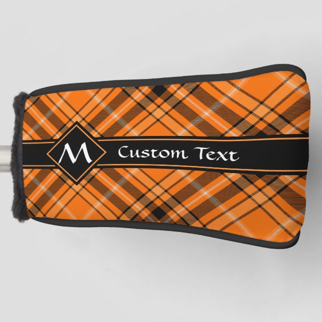 Halloween Orange Tartan Golf Head Cover (Front)
