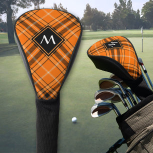 Halloween Orange Tartan Golf Head Cover