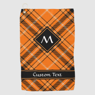 Halloween Orange Tartan Golf Towel