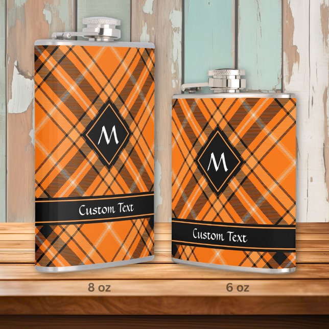 Halloween Orange Tartan Hip Flask (Creator Uploaded)