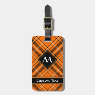 Halloween Orange Tartan Luggage Tag