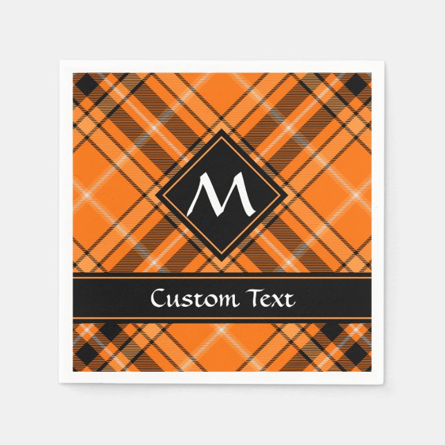 Halloween Orange Tartan Napkin (Front)