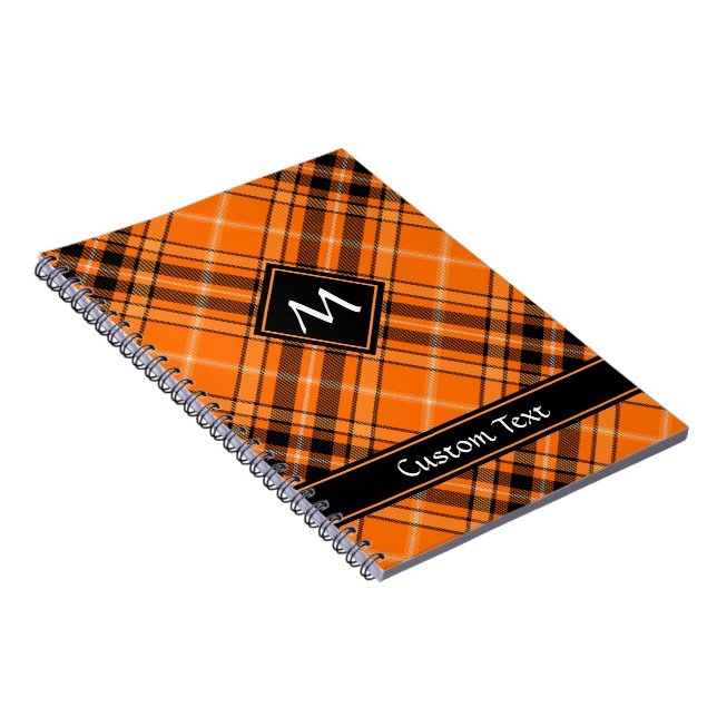 Halloween Orange Tartan Notebook (Right Side)