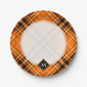 Halloween Orange Tartan Paper Plate