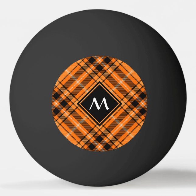 Halloween Orange Tartan Ping Pong Ball (Front)