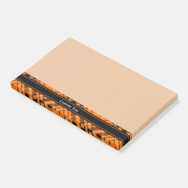Halloween Orange Tartan Post-it Notes (Angled)