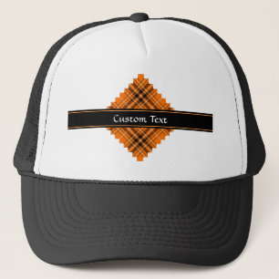 Halloween Orange Tartan Trucker Hat