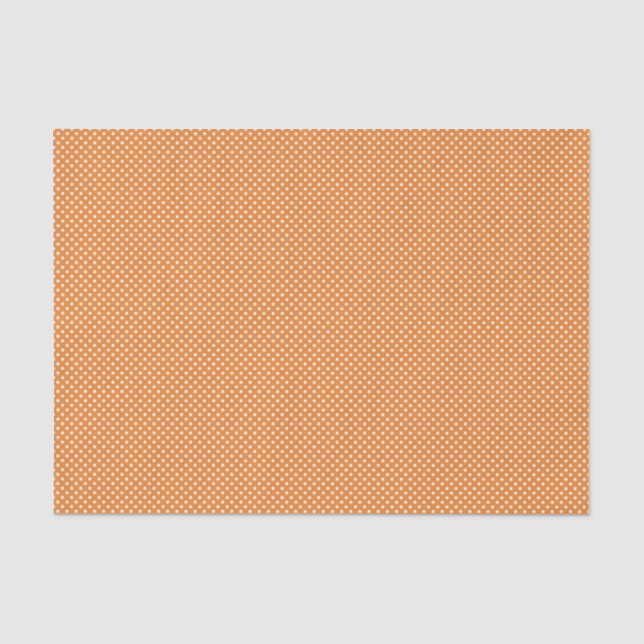 Halloween Orange Tiny White Polka Dot Tissue Paper (Front)
