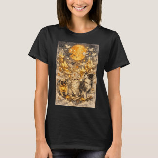 Halloween Origami Ghost City Animal Sketch Art  T-Shirt