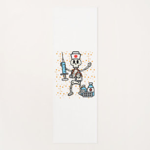 Halloween Orthopedic Nurse Skeleton Scrub Top Yoga Mat