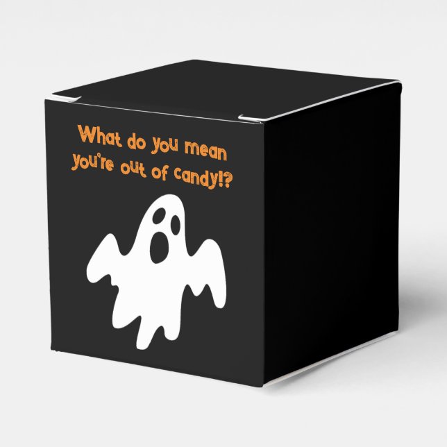 Halloween Out of Candy Funny Ghost Favor Box (Front Side)