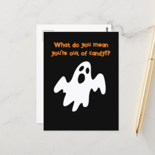 Halloween Out of Candy Funny Ghost Postcard