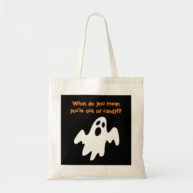 Halloween Out of Candy Funny Ghost Tote Bag (Front)