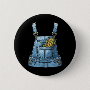 Halloween Overalls Corn Farm Costume Farmer Men Wo 2 Inch Round Button