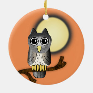 Halloween Owl Ceramic Ornament