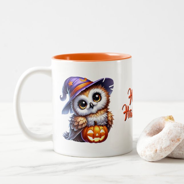 Halloween Owl Coffee Mug (With Donut)
