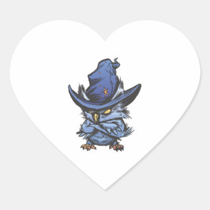 Halloween owl  heart sticker
