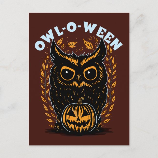 Halloween Owl Postcard (Front)