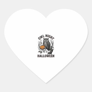 Halloween Owl Shirt Vintage Spooky Bird Party Desi Heart Sticker