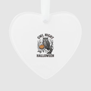 Halloween Owl Shirt Vintage Spooky Bird Party Desi Ornament