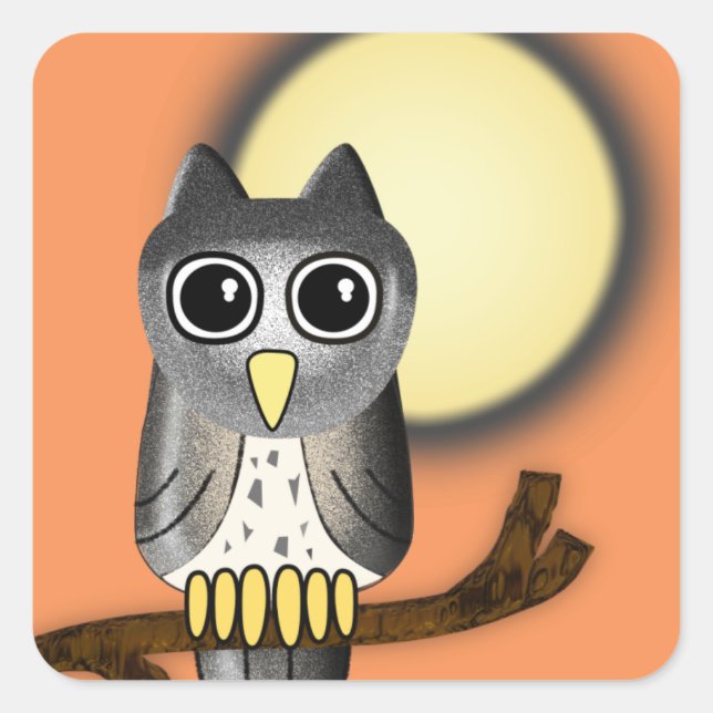 Halloween Owl Square Sticker (Front)