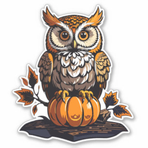 Halloween Owl with pumpkin