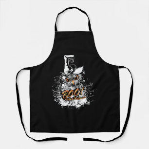 Halloween owl with witch hat apron