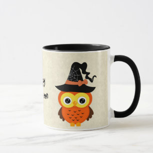 Halloween Owl with Witch Hat Mug