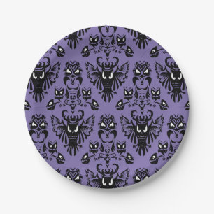 Halloween Owls Black and Purple Wicked Eyes Party Paper Plate