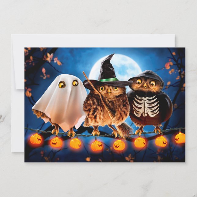 Halloween Owls Invitation (Front)